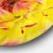 Designart - Smooth Yellow Red Flower Petals' Disc Floral Circle Metal Wall Decor